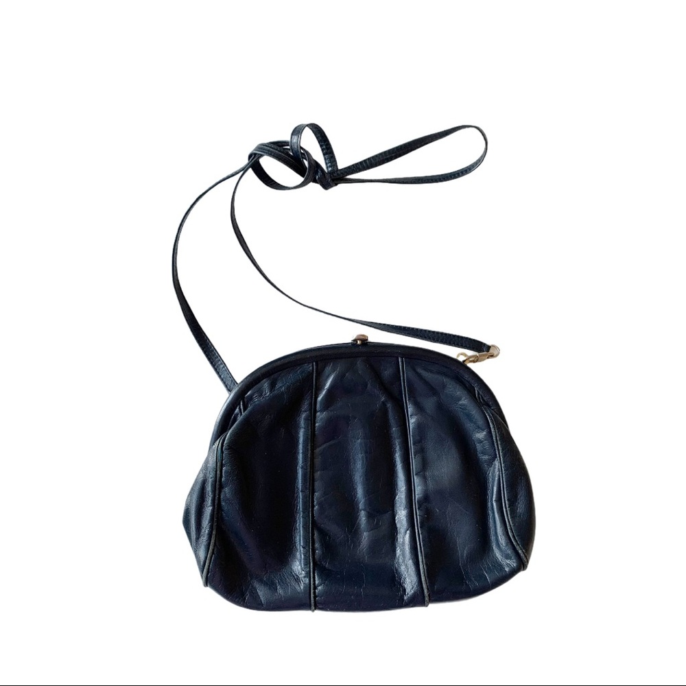 Vtg Bravo Browns Crossbody Bag Navy Blue - Picture 1 of 14